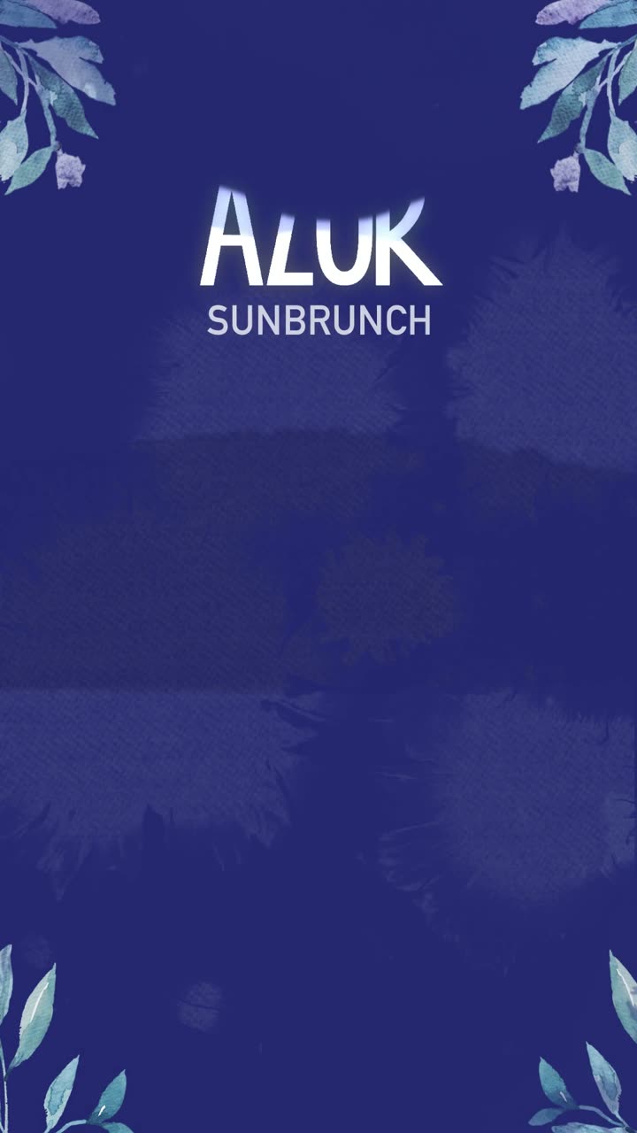 Azur Sunbrunch: painted foliage in the corners of a deep blue ground.