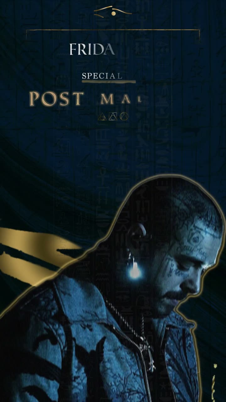 Symbo key art: a blue and gold hieroglyph wall with a cut-out portrait.