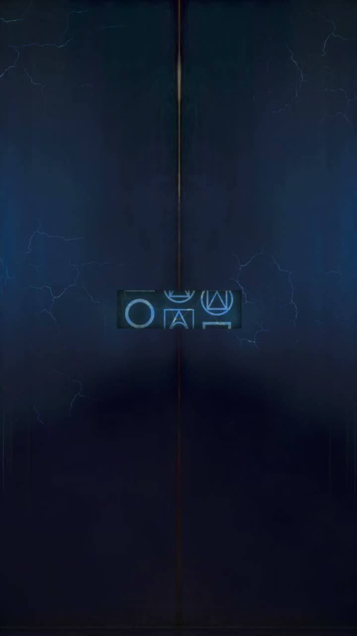 Symbol identity: a lit glyph panel on a dark blue crackled ground.